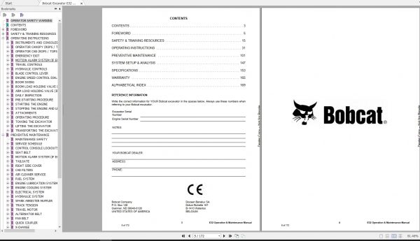 Bobcat Compact Excavator E32 Operation Maintenance Manual6987270 2