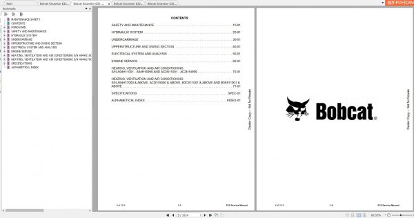 Bobcat Compact Excavator E32 Service Manual 2