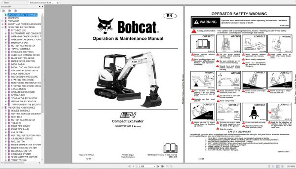 Bobcat Compact Excavator E34 Operation Maintenance Manual7323254 1