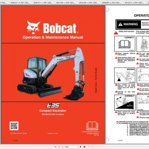Bobcat Compact Excavator E35 Operation Maintenance Manuals 1