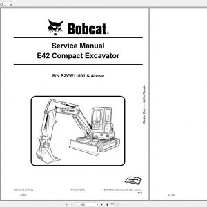 Bobcat Compact Excavator E42 Service Manuals 1