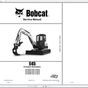 Bobcat Compact Excavator E45 Service Manuals 1