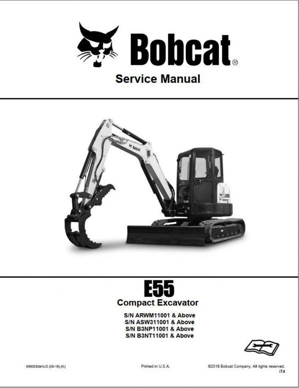 Bobcat Compact Excavator E55 Service Manual6990093 1