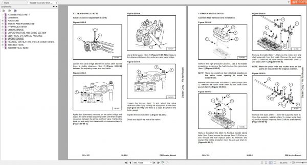 Bobcat Compact Excavator E62 Service Manual6990794 4