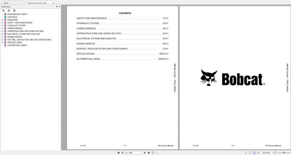 Bobcat Compact Excavator E63 Service Manual6990613 2