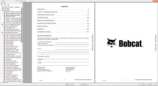 Bobcat Compact Tractor CT120 Operation Maintenance Manual 2