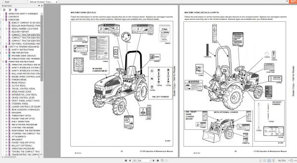 Bobcat Compact Tractor CT120 Operation Maintenance Manual 4