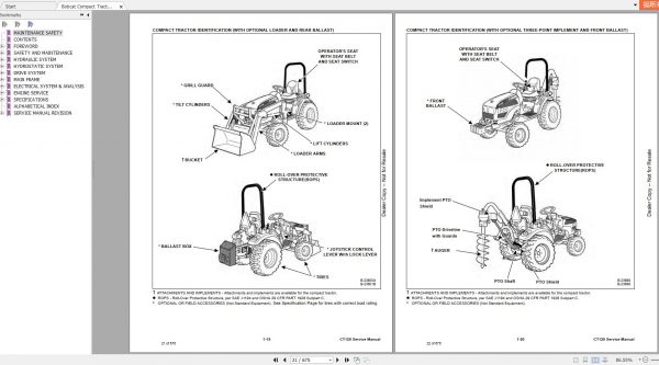 Bobcat Compact Tractor CT120 Service Manual6986523 3