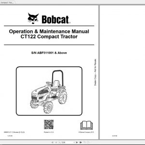 Bobcat Compact Tractor CT122 Operation Maintenance Manuals 1