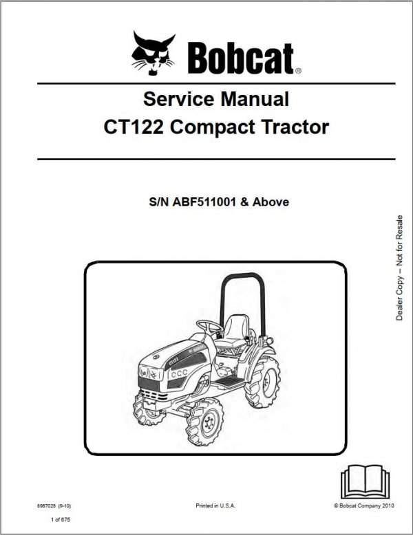 Bobcat Compact Tractor CT122 Service Manual6987028 1