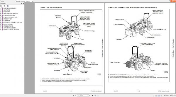Bobcat Compact Tractor CT122 Service Manual6987028 3