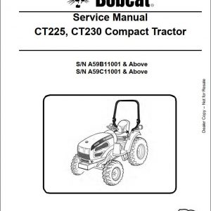 Bobcat Compact Tractor CT225 CT230 Service Manual6986526 1