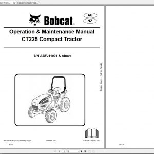 Bobcat Compact Tractor CT225 Operation Maintenance Manuals 1