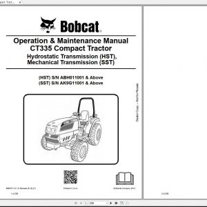 Bobcat Compact Tractor CT335 Operation Maintenance Manuals 1