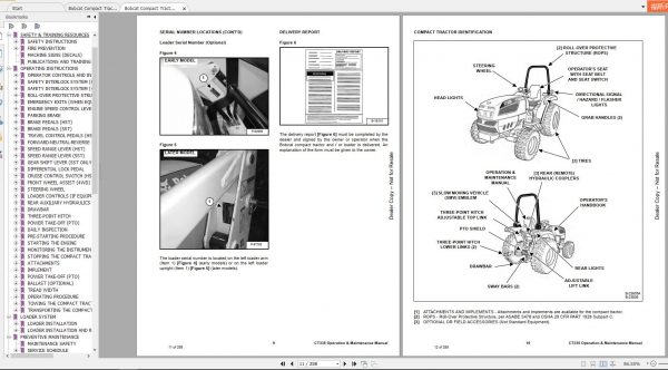Bobcat Compact Tractor CT335 Operation Maintenance Manuals 3