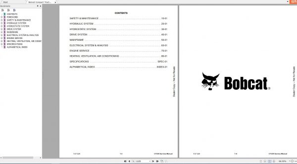 Bobcat Compact Tractor CT335 Service Manual6987078 2