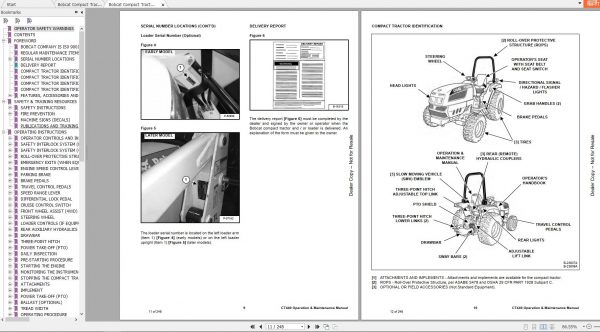 Bobcat Compact Tractor CT440 Operation Maintenance Manuals 3