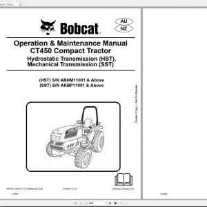 Bobcat Compact Tractor CT450 Operation Maintenance Manuals 1