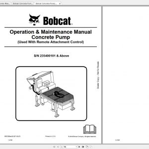 Bobcat Concrete Mixer Concrete Pump Operation Maintenance Manuals 1