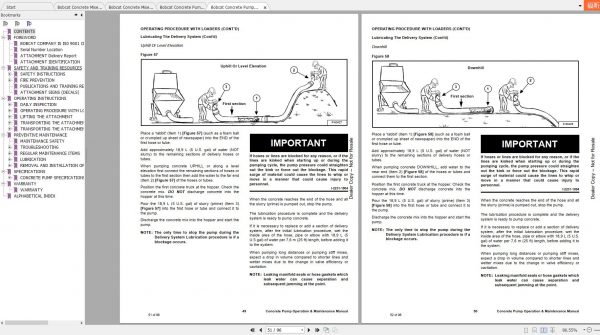 Bobcat Concrete Mixer Concrete Pump Operation Maintenance Manuals 3