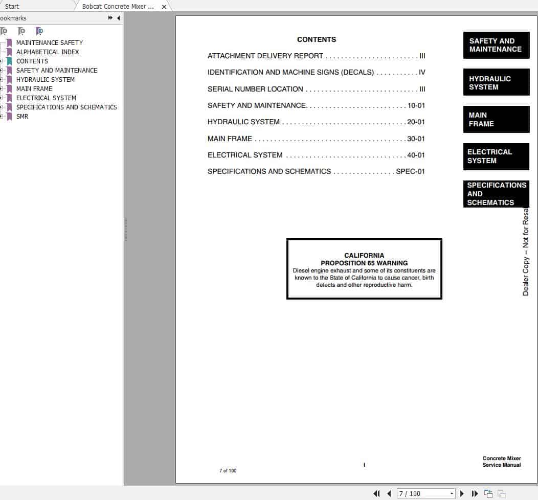 Bobcat Concrete Mixer Service Manual6900884 2