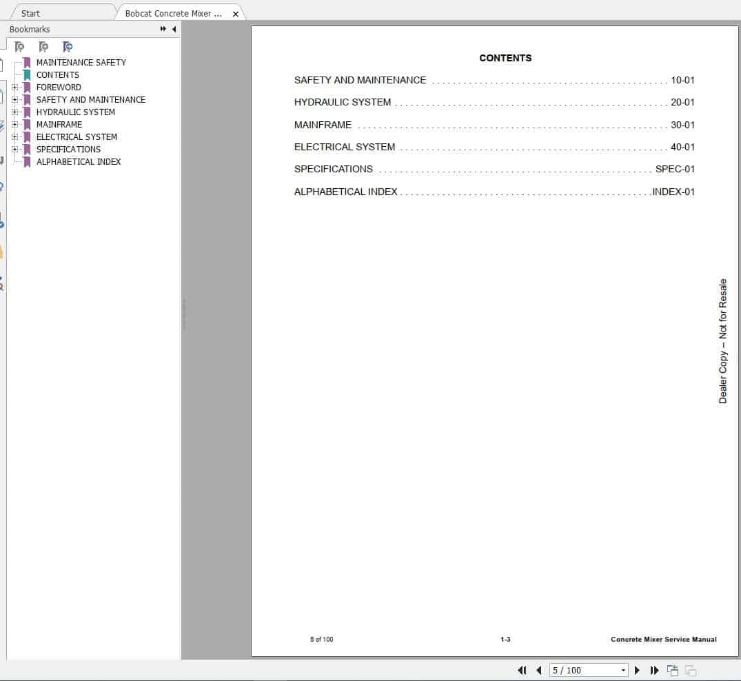 Bobcat Concrete Mixer Service Manual6990042 2