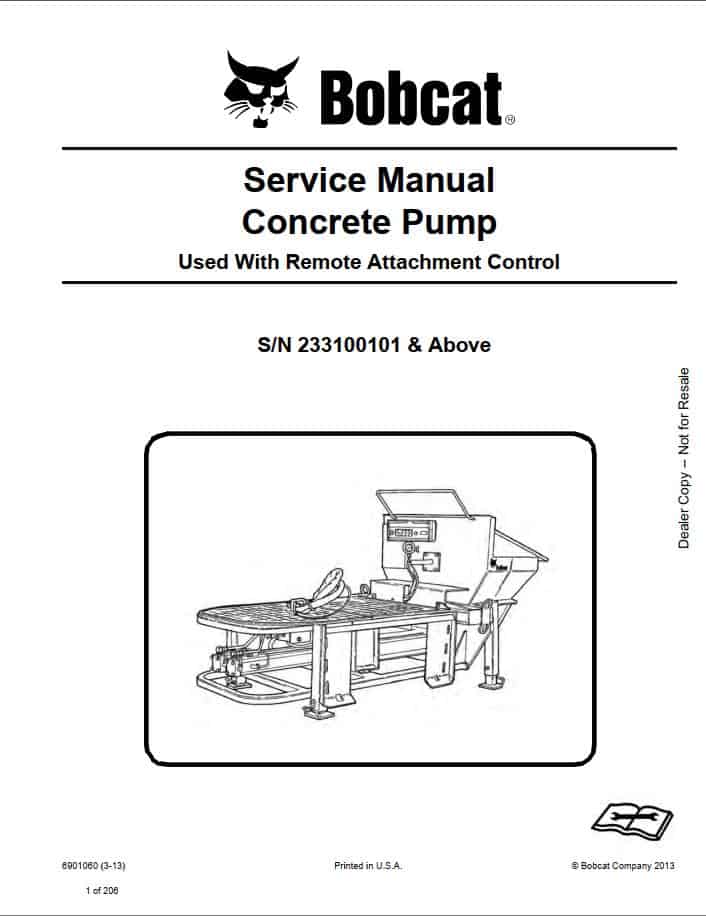 Bobcat Concrete Pump Service Manual6901060 1