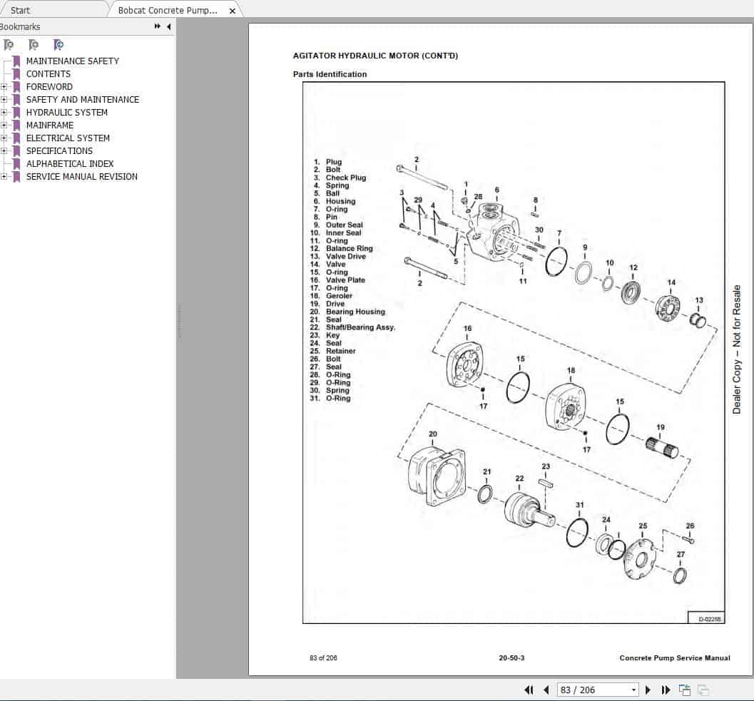 Bobcat Concrete Pump Service Manual6901060 4