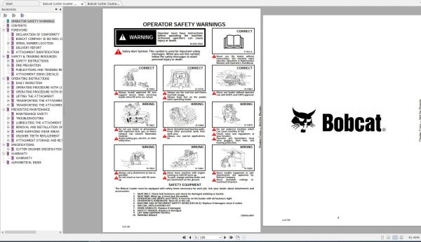 Bobcat Cutter Crusher Operation Maintenance Manuals 2