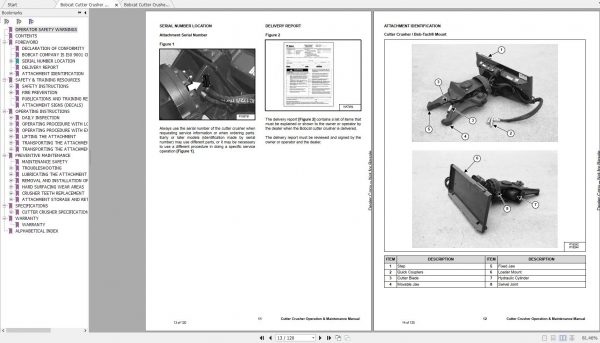 Bobcat Cutter Crusher Operation Maintenance Manuals 4