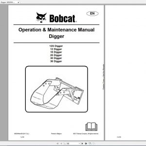 Bobcat Digger Operation Maintenance Manuals 1