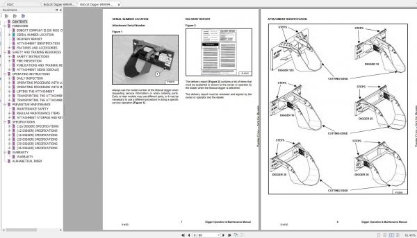 Bobcat Digger Operation Maintenance Manuals 3