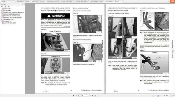 Bobcat Dozer Utility V Blade Operation Maintenance Manuals 3