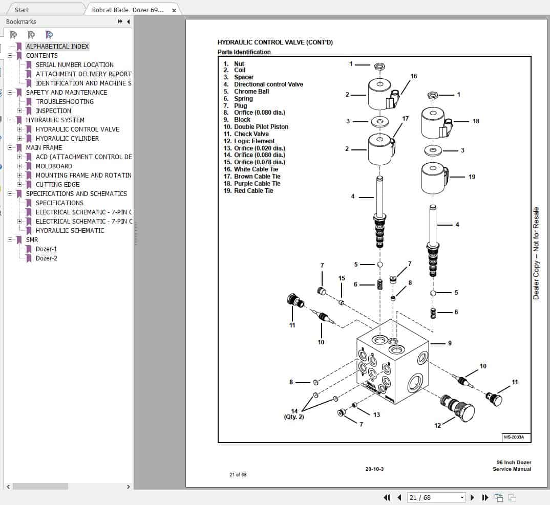Bobcat Dozer Blade 96 Inch Service Manual6903383 4