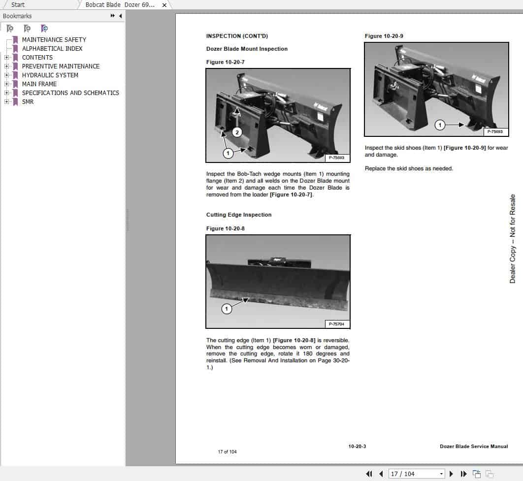 Bobcat Dozer Blade Service Manual6900896 2
