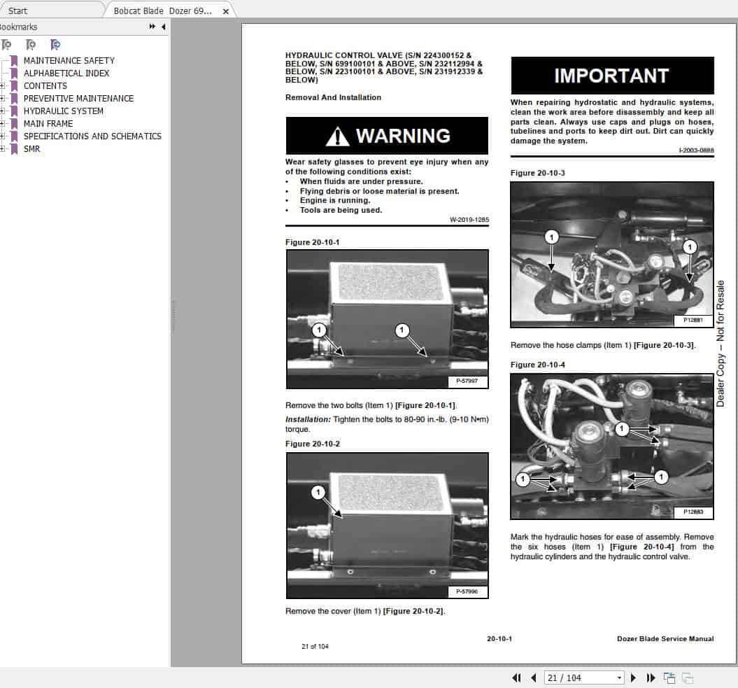 Bobcat Dozer Blade Service Manual6900896 3