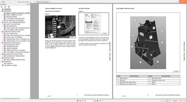 Bobcat Drop Hammer Operation Maintenance Manuals 3