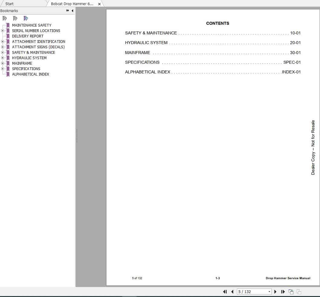 Bobcat Drop Hammer Service Manual6902721 2