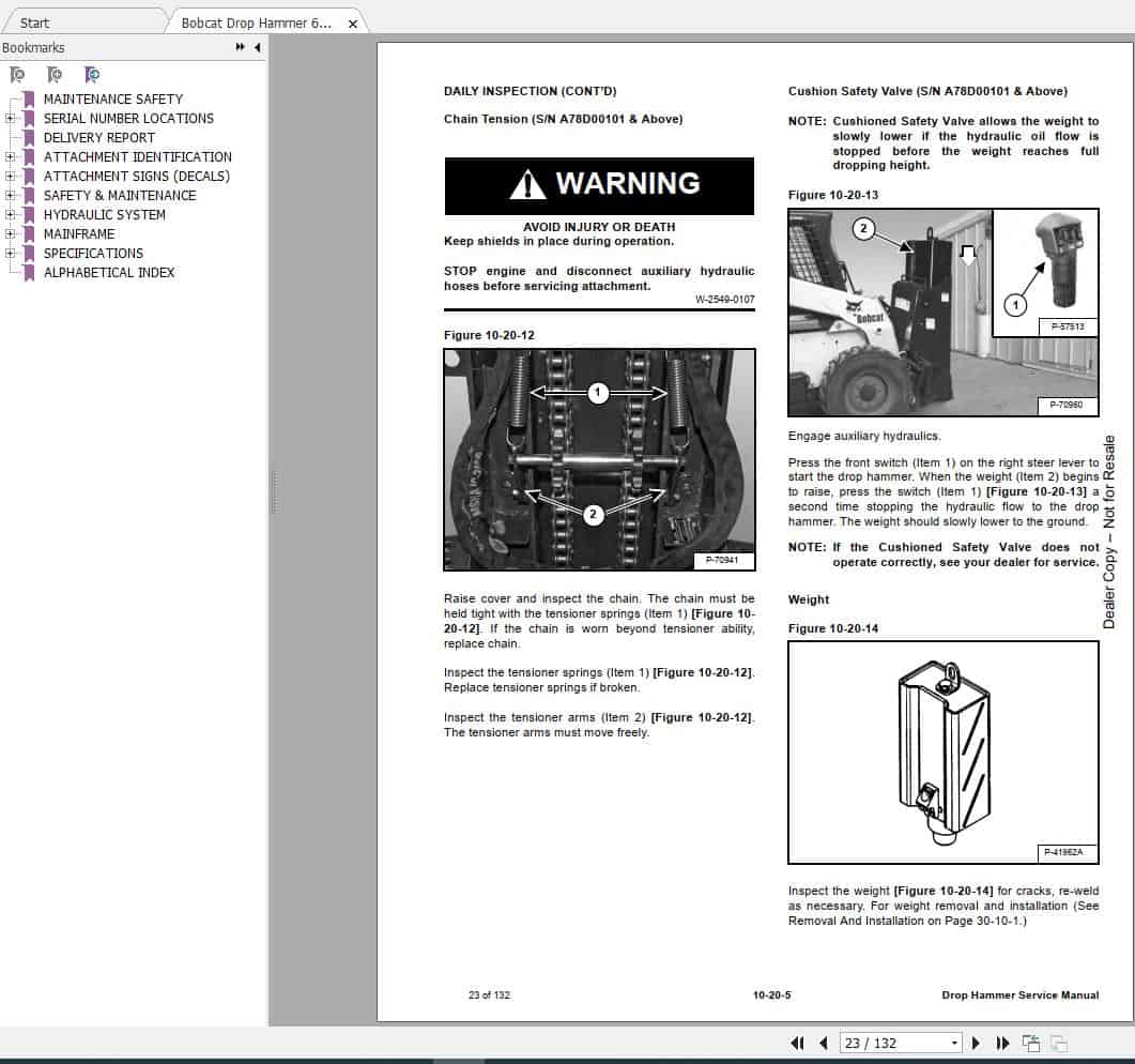 Bobcat Drop Hammer Service Manual6902721 3