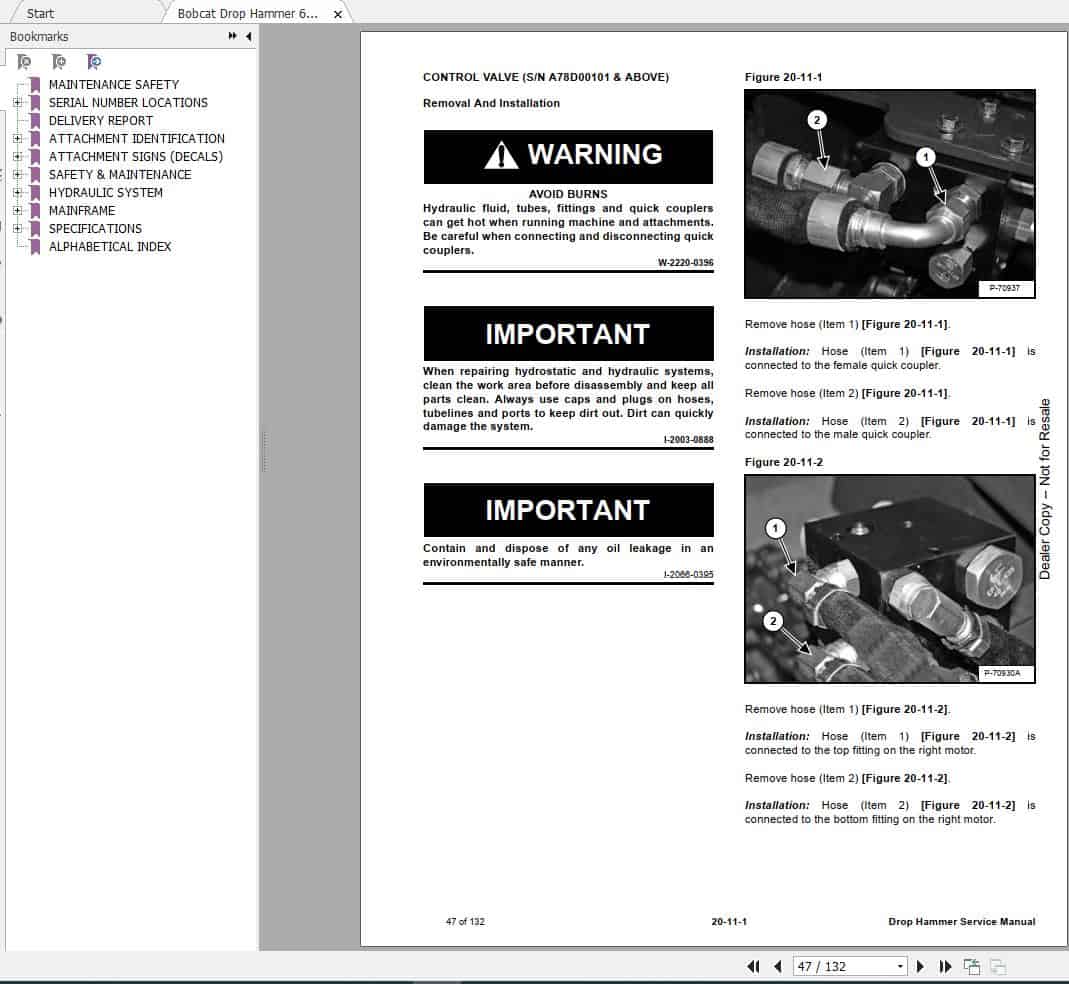 Bobcat Drop Hammer Service Manual6902721 4