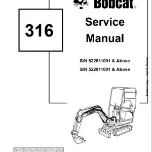 Bobcat Excavator 316 Service Manual6902285 1