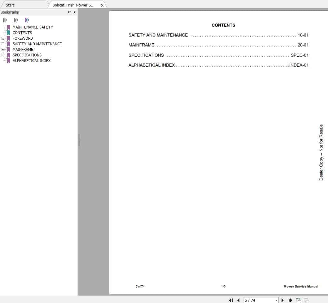 Bobcat Finish Mower Service Manual6986907 2