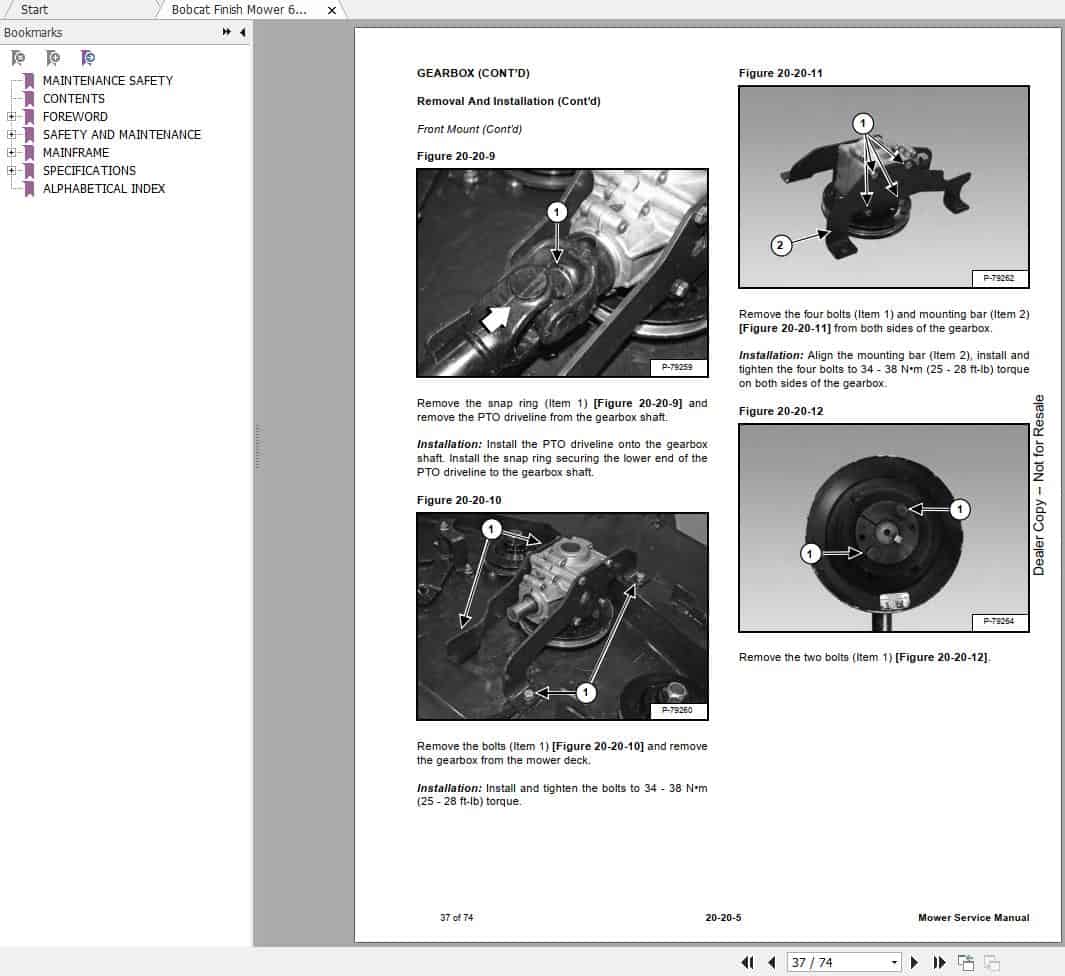 Bobcat Finish Mower Service Manual6986907 4