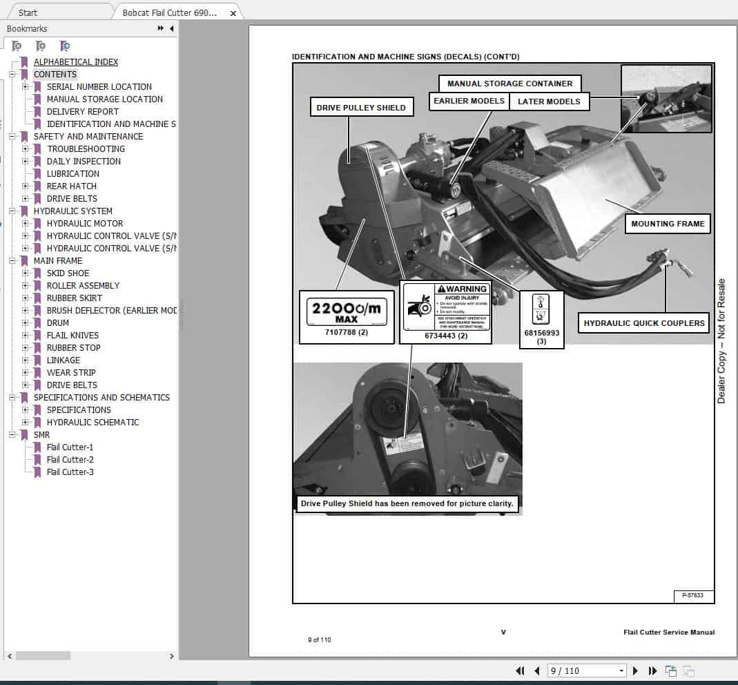 Bobcat Flail Cutter FC155 FC175 FC200 Service Manual6903303 3