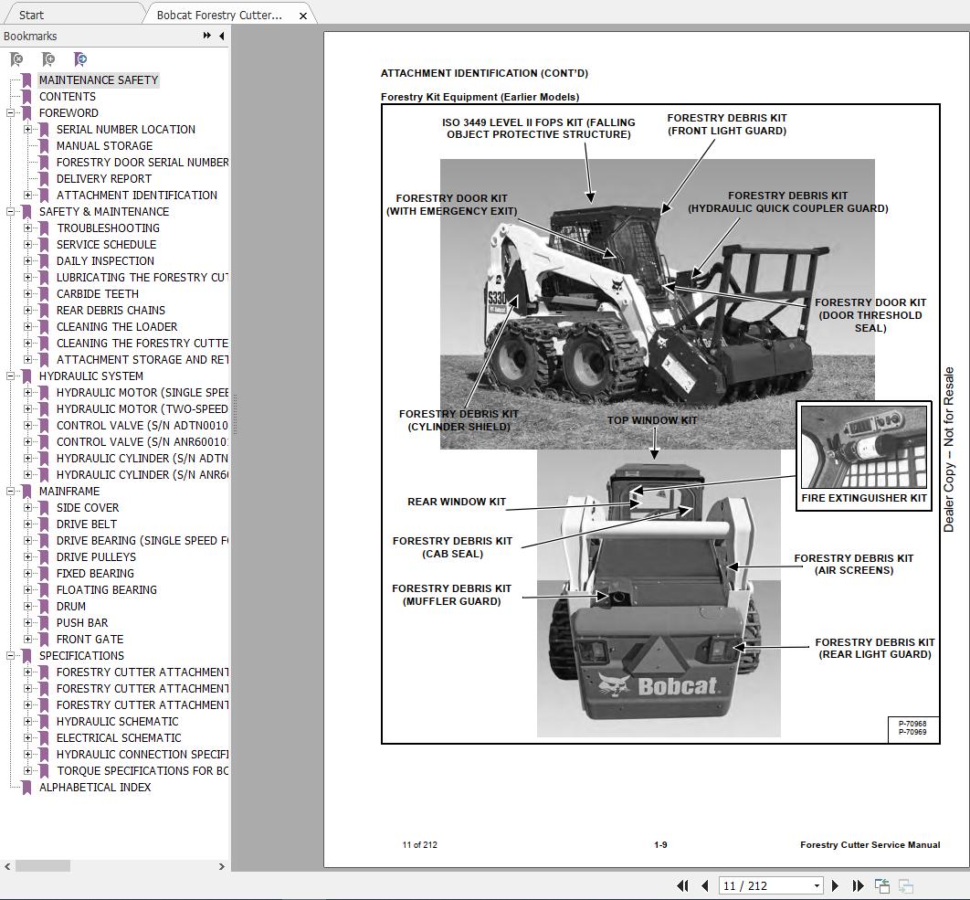 Bobcat Forestry Cutter FRC50 Service Manual6904962 3