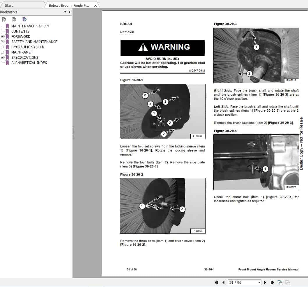 Bobcat Front Mount Angle Broom FMAB Service Manual6990282 3