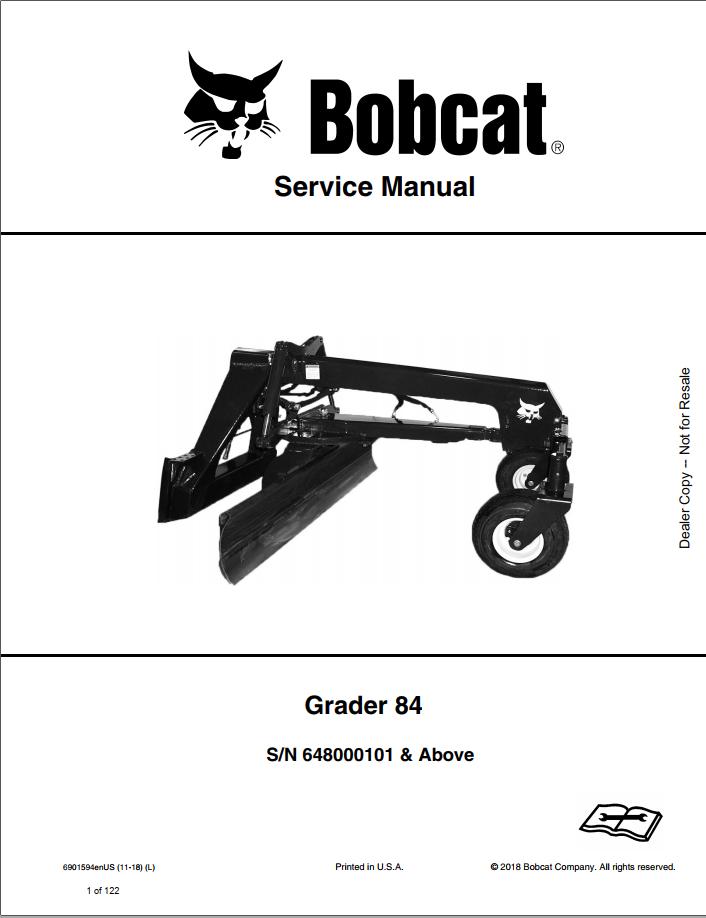 Bobcat Grader 84 Service Manual6901594 1
