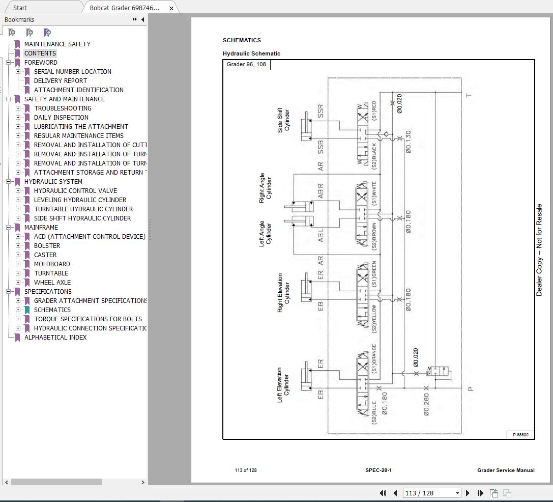 Bobcat Grader 96 108 Service Manual6987469 4