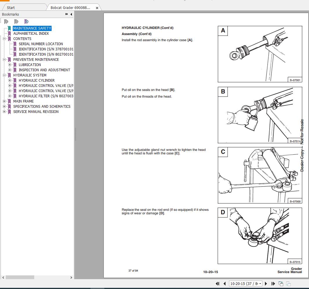 Bobcat Grader Service Manual6900885 2