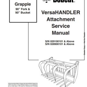 Bobcat Grapple 90 Fork Bucket Service Manual6901449 1